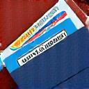 A passport with boarding passes.